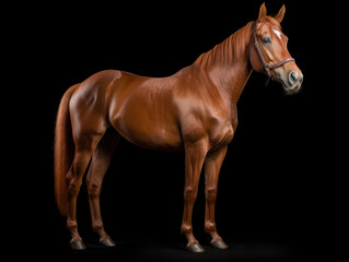 Obraz premium Horse Studio Shot Isolated on Clear Black Background, Generative AI