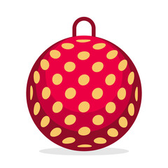 colored christmas balls icon. vector isolated on white background. simple 3d design of winter decoration, christmas tree and new year.