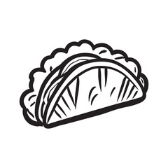 hand drawn illustration of taco mexican food