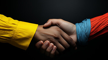 handshake with flag HD 8K wallpaper Stock Photographic Image 