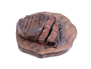 Delicious grilled beef meat isolated on white