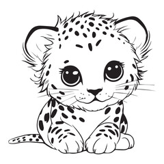 baby leopard coloring pages
