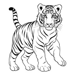 Obraz premium white tiger cartoon