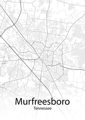 Murfreesboro Tennessee minimalist map