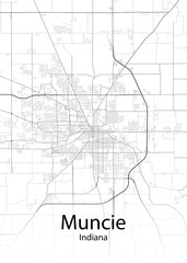 Muncie Indiana minimalist map