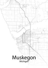 Muskegon Michigan minimalist map