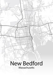 Fototapeta na wymiar New Bedford Massachusetts minimalist map