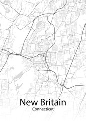 Fototapeta na wymiar New Britain Connecticut minimalist map
