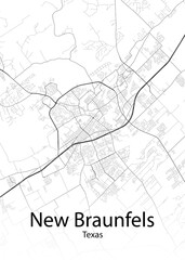 New Braunfels Texas minimalist map