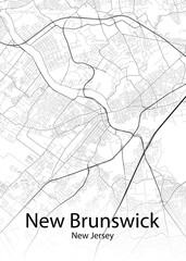 New Brunswick New Jersey minimalist map