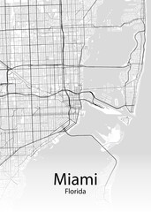 Miami Florida minimalist map