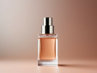 a single Cream or perfume pump bottle on solid background