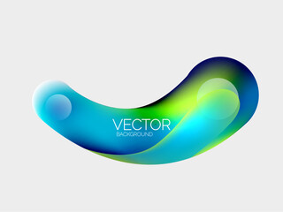 Beautiful flowing round shapes and circles abstract background. Liquid color bubble composition