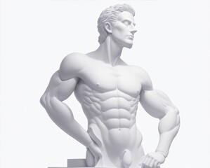 Fototapeta na wymiar sculpture of man white background from Generative AI