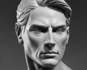 sculpture of man face only background from Generative AI