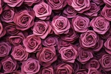 Dry rose flowers arranged in a top view pattern flat on a surface