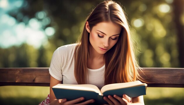 Lifestyle photo of girl reading a book