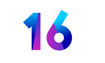 New Modern Number Blue Purple Teen Logo