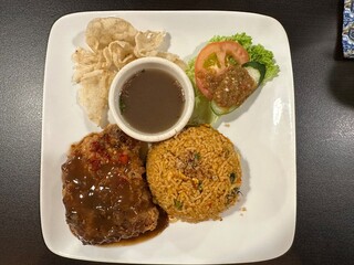 Chicken Chop with Fried Rice