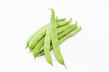 白背景にインゲン豆