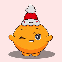 Sweet Orange Celebrate Christmas Illustration