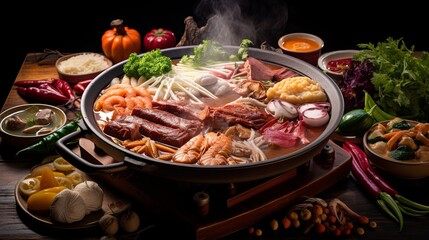 Chinese Hotpot with Assorted Ingredients