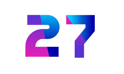 Obraz premium New Modern Number Blue Purple Teen Logo