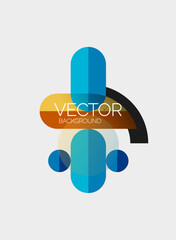 Abstract background, geometric minimal round shapes and circles composition