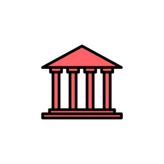 Bank icon set illustration. Bank sign and symbol, museum, university