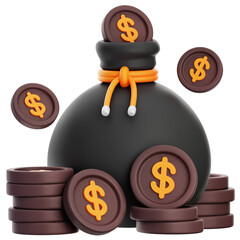 Money Bag - Black Friday Sale 3D Illustration