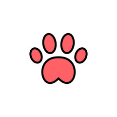 Paw icon set illustration. paw print sign and symbol. dog or cat paw