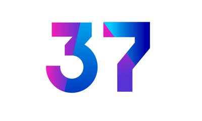 New Modern Number Blue Purple Teen Logo
