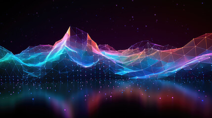 colorful abstract digital lines wave background