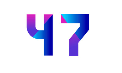 Obraz premium New Modern Number Blue Purple Teen Logo