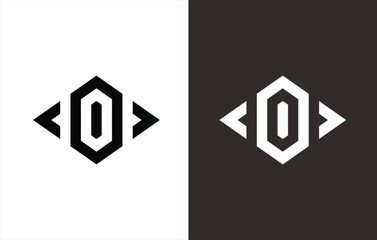 letter "O" initial vector logo design monogram. black and white background.