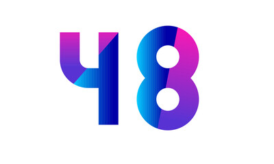 New Modern Number Blue Purple Teen Logo