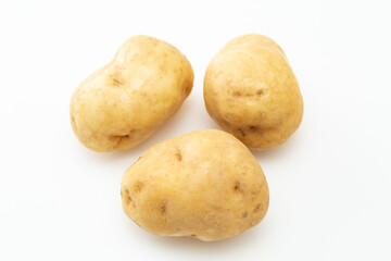 白背景にジャガイモ