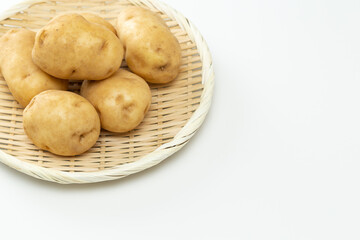 白背景にジャガイモ
