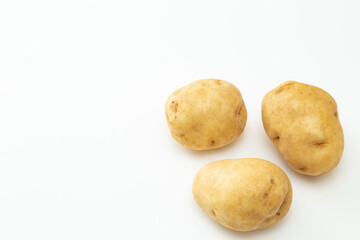 白背景にジャガイモ