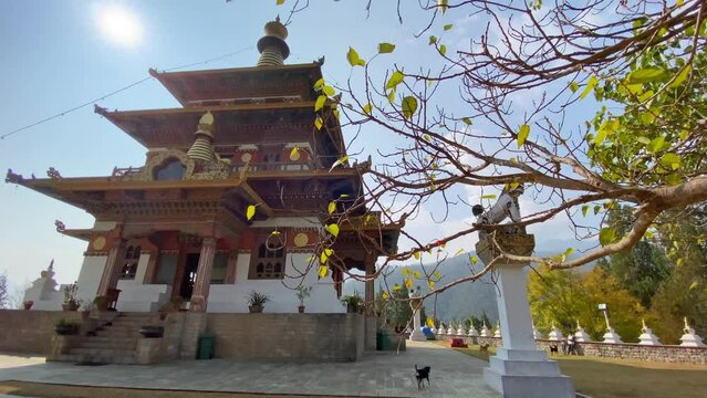 Khamsum Yulley Namgyal Chorten memorial place at the hill in Punakha, Bhutan