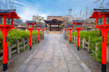 Kyoto, Japan - March 31 2023: Rokusonno shrine built in 963, enshrines MInamota no Tsunemoto the...