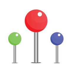 Set of colorful map markers, map pointer or location icon. Vector illustration.