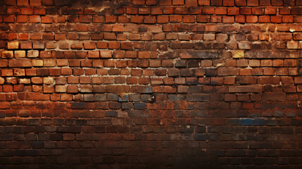 Dirty old red brick wall texure background image