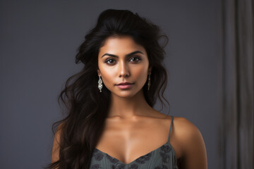 Naklejka premium beautiful indian nationality woman model portraits looking at camera