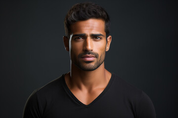 Naklejka premium handsome indian nationality man model portraits looking at camera
