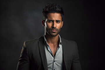 Fototapeta premium handsome indian nationality man model portraits looking at camera