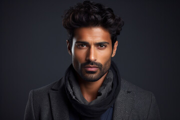 Obraz premium handsome indian nationality man model portraits looking at camera