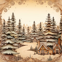 Vintage Christmas Backgrounds,Retro Style Background for Christmas and Winter