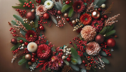 Fototapeta na wymiar An image of Christmas flowers - Generative AI