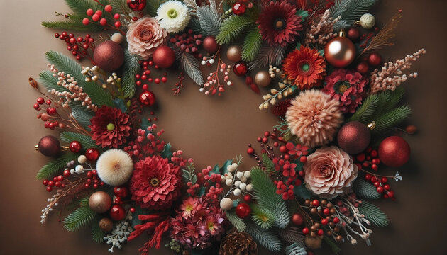 An image of Christmas flowers - Generative AI